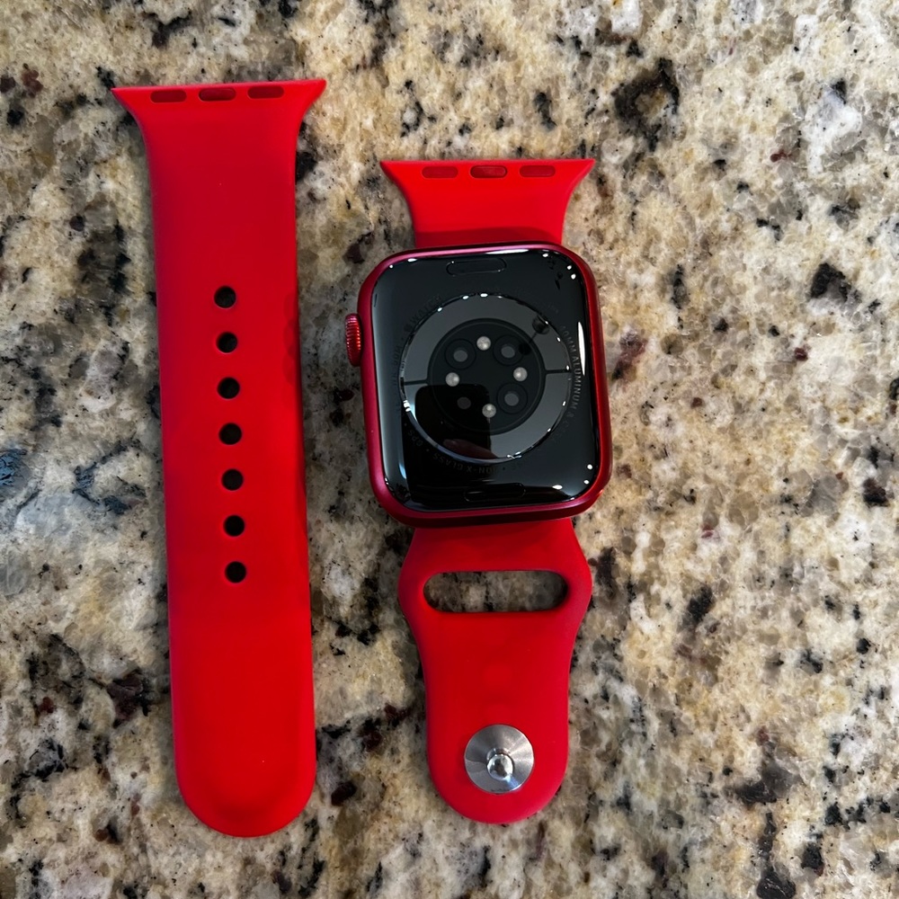 Series 6 Red Apple Watch with original bands - sm/med ,in great condition!